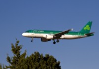 Aer Lingus aterrizando en Madrid